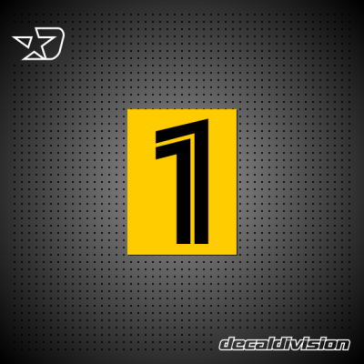 Reflective Number Sticker 1 - Inline
